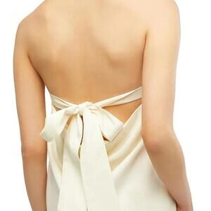 Cream beige tied in the back strapless Weworewhat top new with tags
